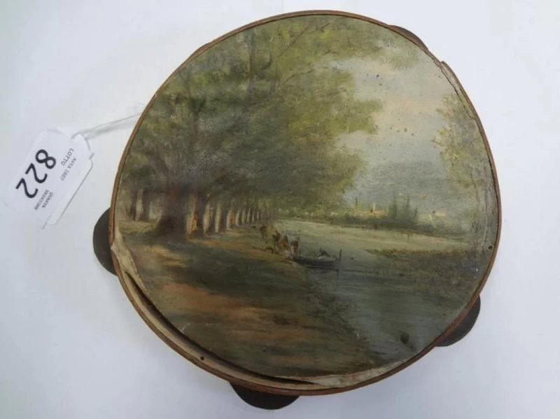 Tamburello con paesaggio